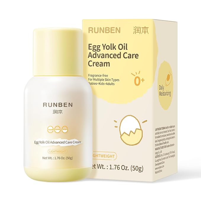 RUNBEN Baby Face Cream with Egg Yolk Oil, 48H Deep Moisturizing, Gentle & by RUNBEN
