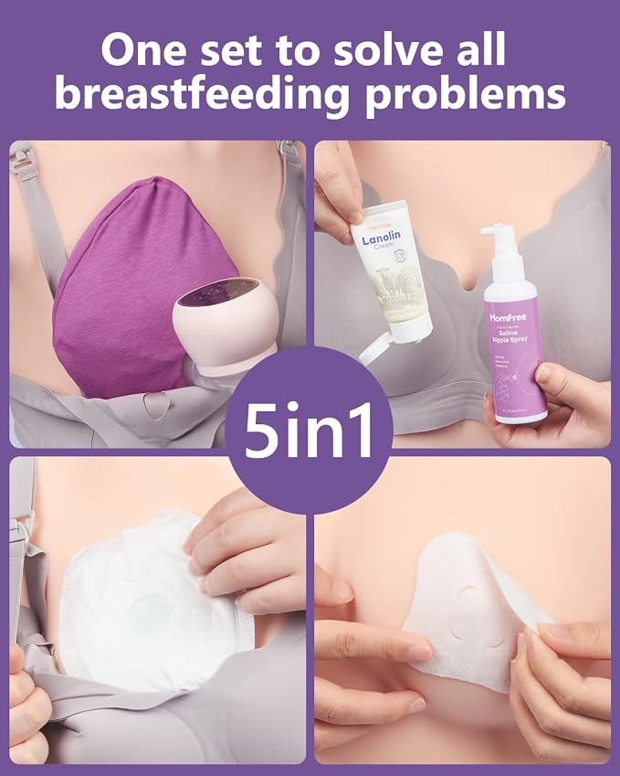 Breastfeeding Essentials Kit for Nursing Moms Nipple Relief, 60 Piece Gift Set - Image 2