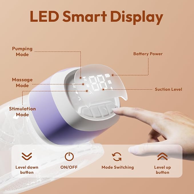 Wearable Breastfeeding Pump Hands Free of Long Battery Life, Portable Electric - Image 3