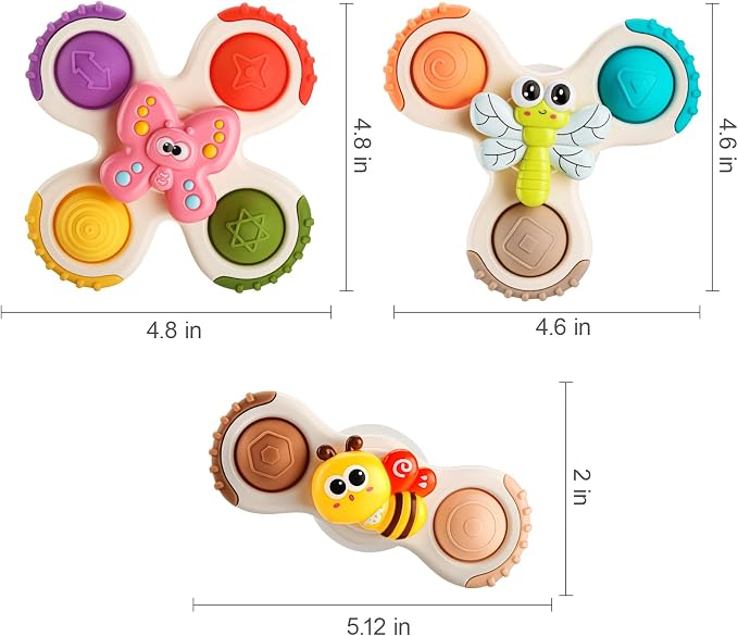 ALASOU 3PCS Pop Suction Cup Spinner Toys - Image 2