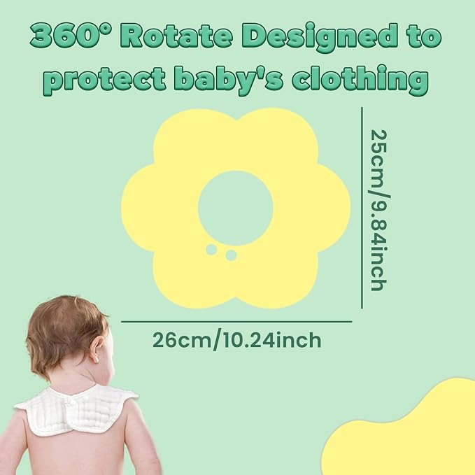 Baby Bibs Muslin Bibs for Baby Girl Boy for Drooling and Teething 10 Pack - Image 4