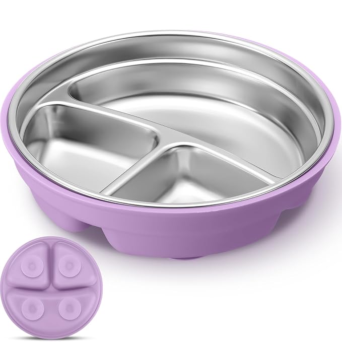Nuogo 1 Pcs Stainless Steel Baby Suction Plates by Nuogo