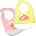 Silicone Bibs for Babies and Toddlers 2 Sets Feeding Bibs for Boy and Girl by Eimmabey