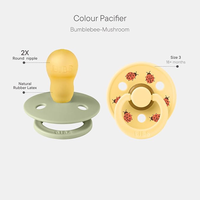 BIBS Studio Soother 2-Pack, BPA Free Dummy Pacifier, Round Nipple. Natural - Image 2