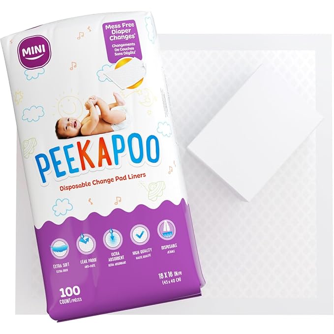 Peekapoo Mini - 100 Pack Disposable Changing Pads by PEEKAPOO