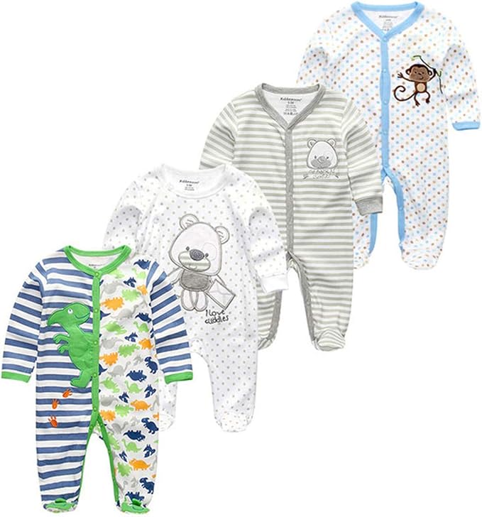 Kiddiezoom Baby and Toddler Boys'Snug Fit Footed One-Piece Romper Jumpsuit by Kiddiezoom