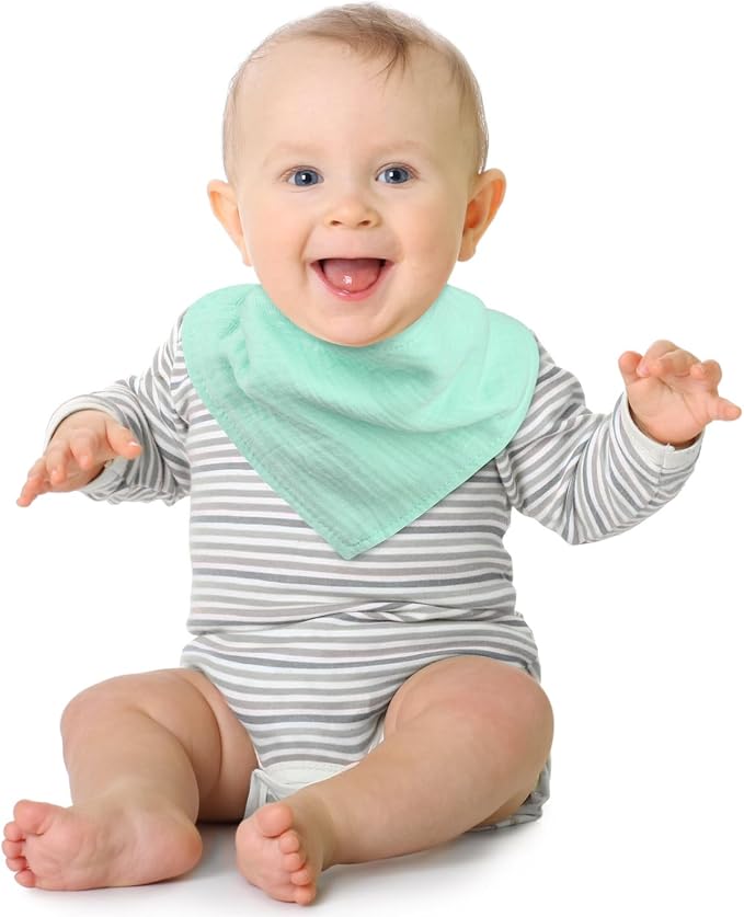 Accmor 10 Pack Muslin Baby Bibs 100% Cotton Bandana Drool Bibs - Image 2