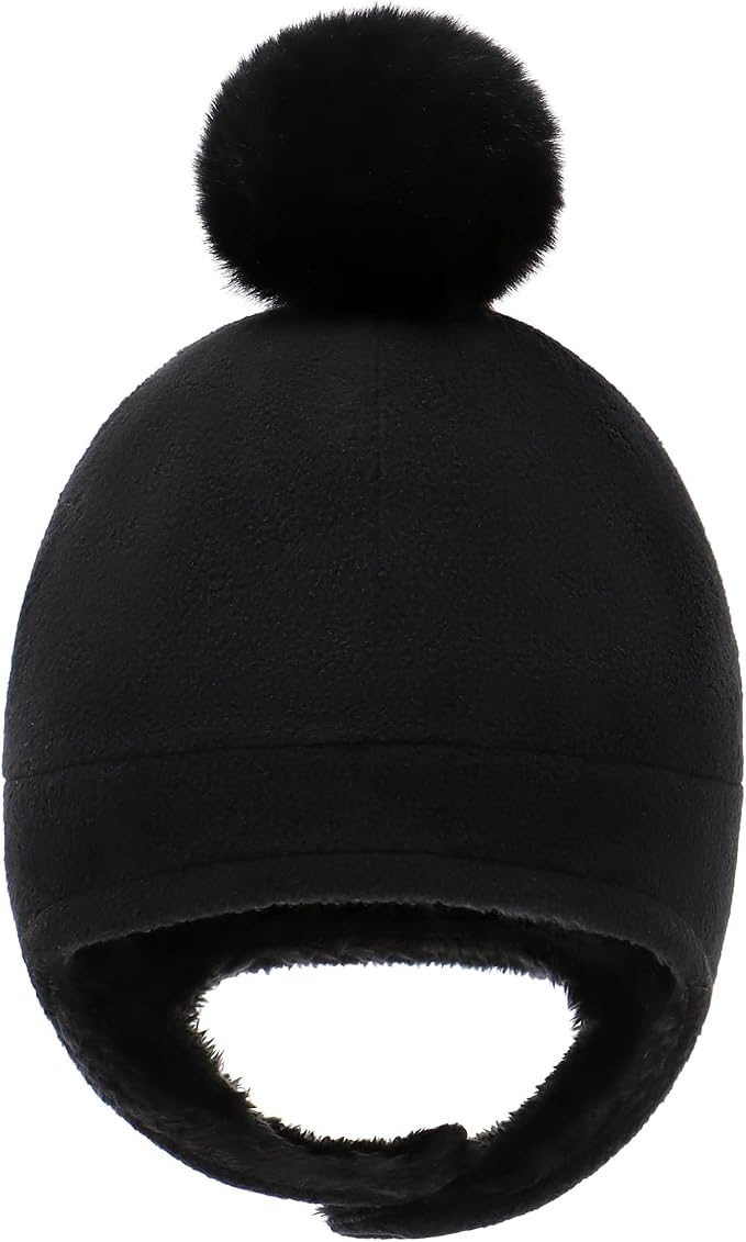 Baby Beanie Hat Pom Full Hood Hat Toddler Winter Hat Fleece Earflap Cap by Otoyzy