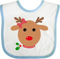 inktastic Girl Reindeer Baby Bib by Inktastic