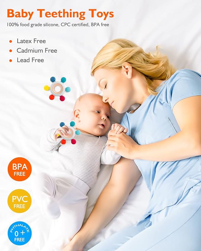 akolik Baby Teething Toys, Teething Relief Toy, BPA Free Baby Chew Toys Infant - Image 2