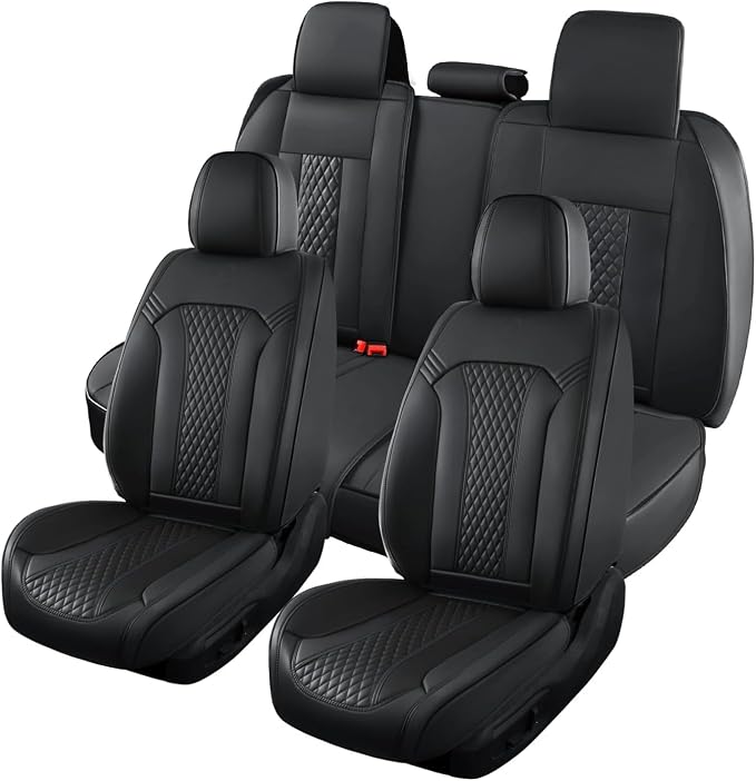 Doogo Seat Covers Full Set, Leather Car Seat Covers Luxury Waterproof Truck by Doogo