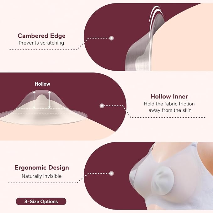 Momcozy 999 Silver Nursing Cups, Hole-Free Design, 999 Silver Nipple Shields - Image 2