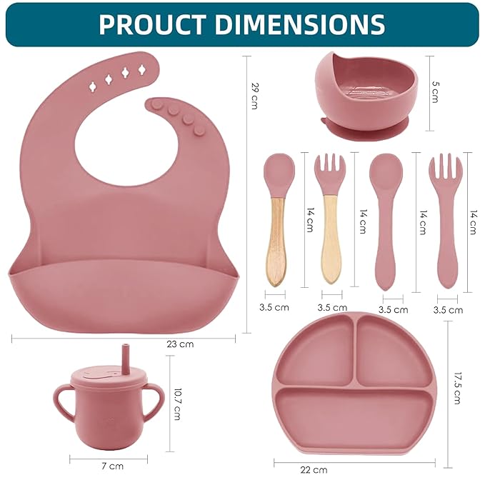 100% Silicone Baby Feeding Set, BPA Free Baby Dishes Set - Image 3