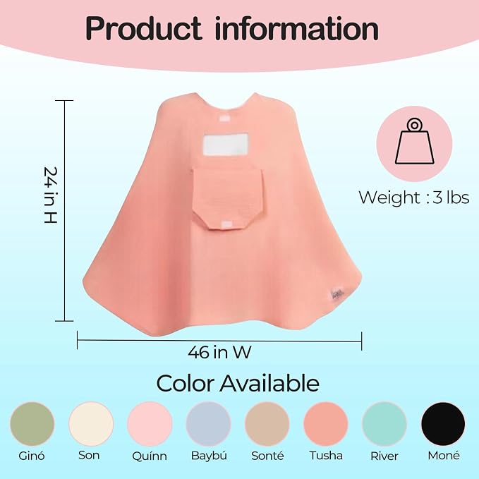 Muslin Nursing Cover for Baby Breastfeeding –Peekaboo Window -100% Breathable - Image 3