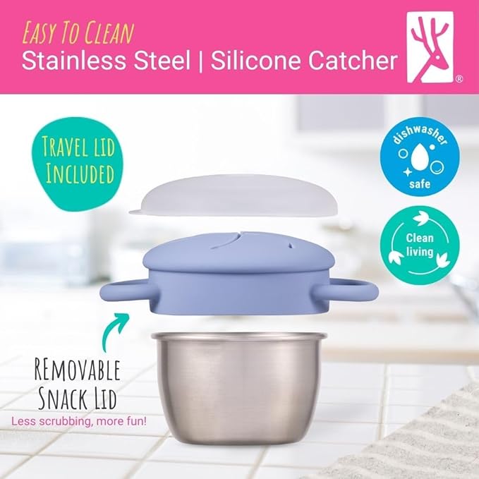 Elk and Friends Stainless Steel Snack Cups | Removable Silicone Food Catcher - Image 6
