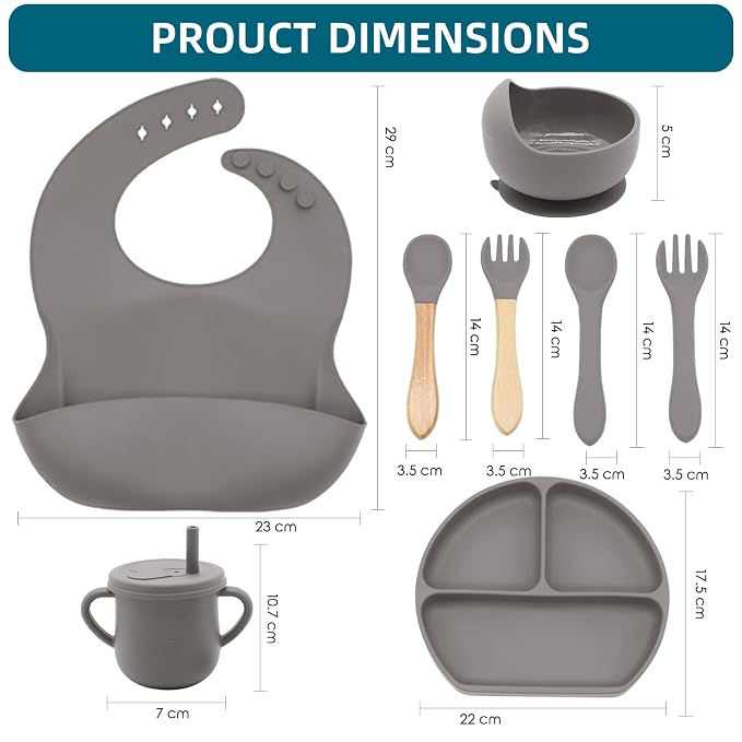 100% Silicone baby feeding set, BPA free Baby dishes set - Image 2