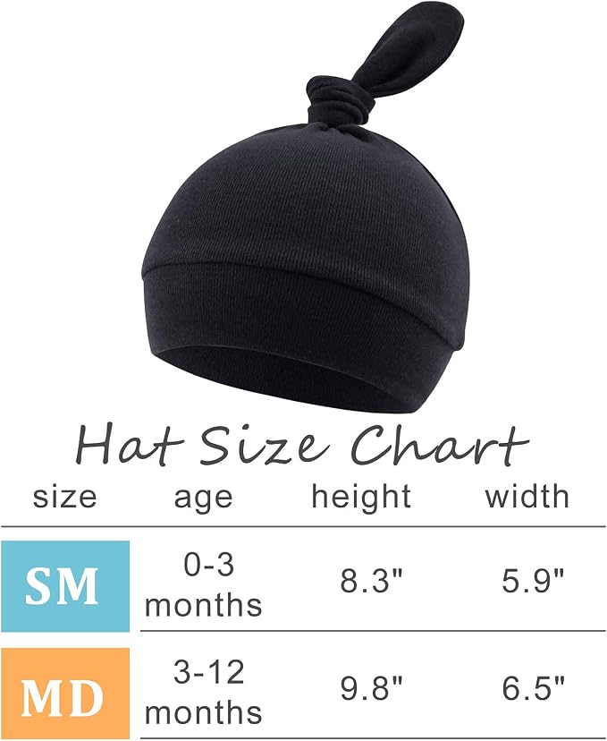 JANGANNSA Newborn Baby Hat Infant Baby Boys Beanie Top Knot Stretchy Hats - Image 6