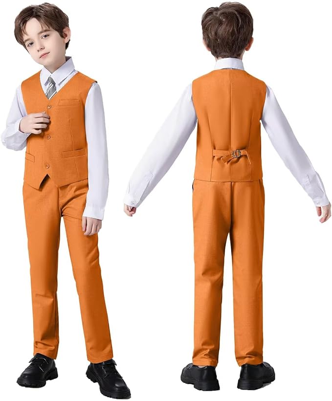 Boys Suit Set Slim Fit Kids Formal Suits Toddler Tuxedo Wedding Prom Classic - Image 6