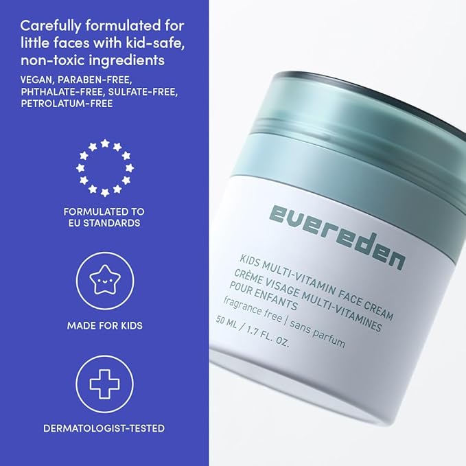 Evereden Fragrance-Free Kids Face Cream: 1.7 oz. | Unscented Face Lotion | - Image 2