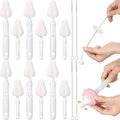 22 Pcs Sponge Bottle Nipple Brushes Set Including 12 Pcs Bottle Sponge Brush by Willinglong