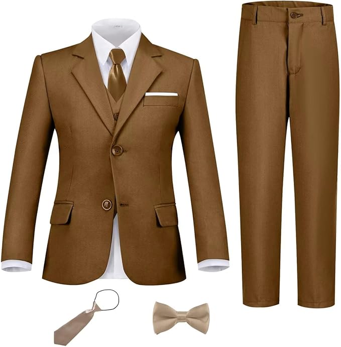 Boys Suit Set Slim Fit Kids Formal Suits Toddler Tuxedo Wedding Prom Classic by FxzpiodiMENSSUITS