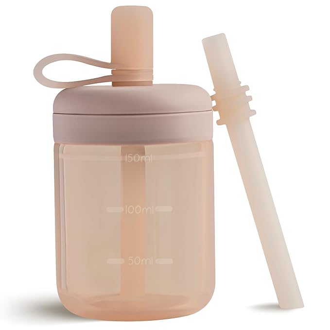 Moonkie Baby Training Cup Silicone Straw Cup | BPA-Free Drop-Proof Sippy Cups by Moonkie