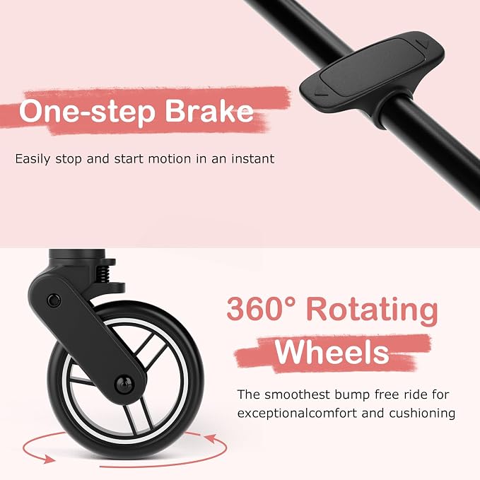 INFANS Lightweight Baby Stroller, Ultra-Compact Fold Airplane Ready Travel - Image 9