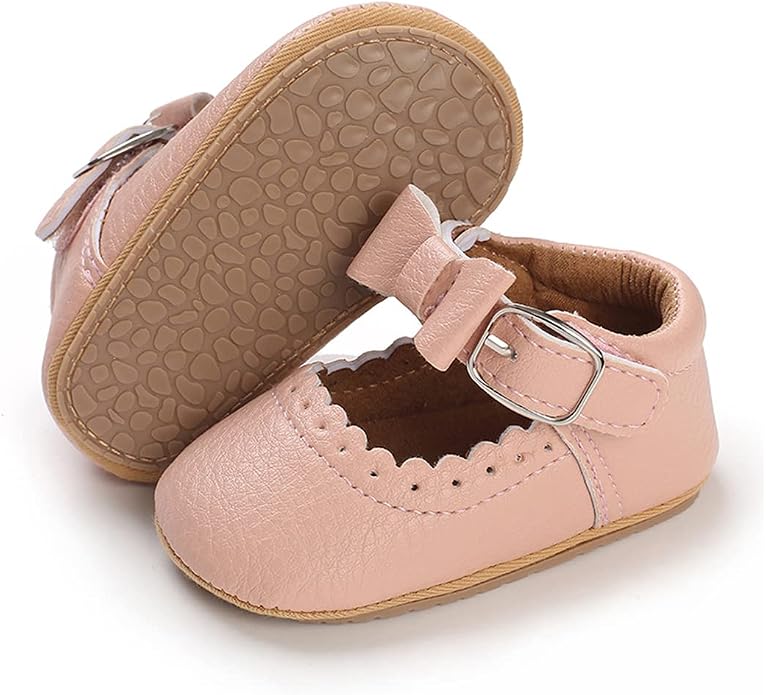 COSANKIM Baby Girls Mary Jane Flats Shoes Anti-Slip Rubber Sole Infant Toddler by COSANKIM