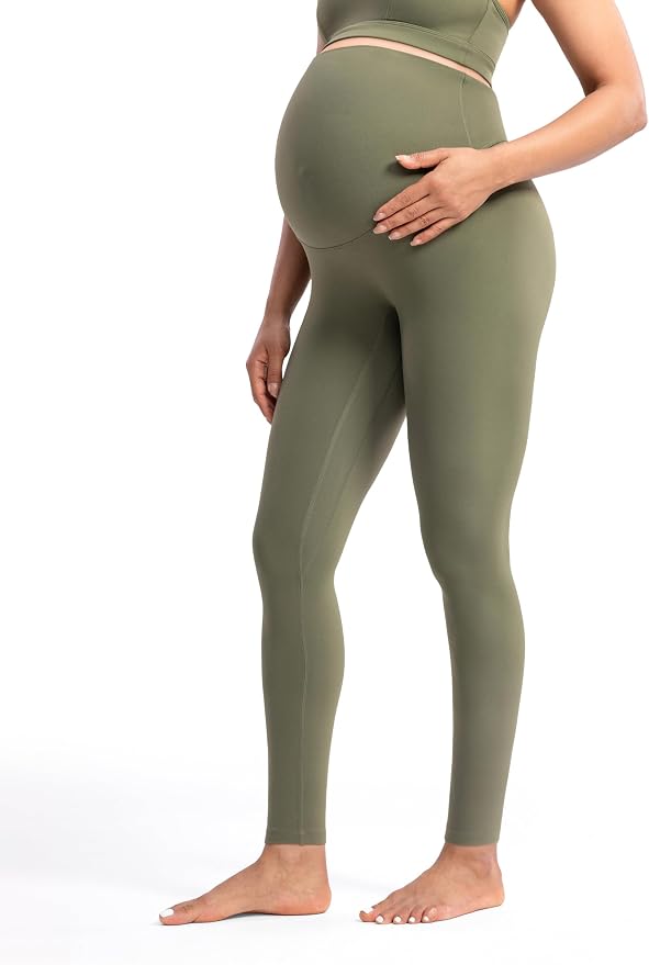 POSHDIVAH Women's Creamluxe Maternity Leggings 25"/28" Over The Belly Pregnancy by Poshdivah