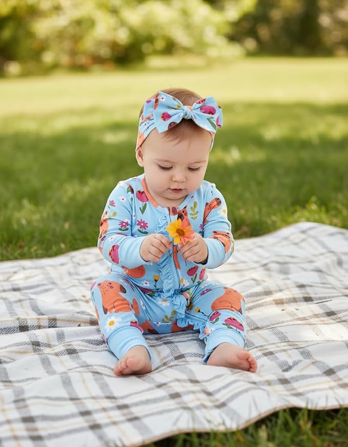 PATPAT Baby Girl Boy Clothes Newborn Infant Footie – Soft Viscose from Bamboo– - Image 2