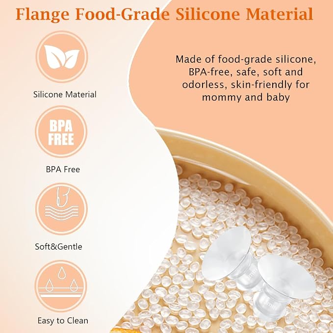 Flange Inserts 10PCS 19/21mm*5, 24mm Breast Pump Shields/Flanges Compatible - Image 5