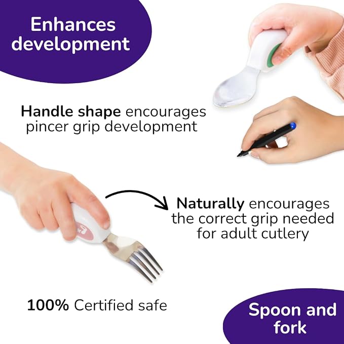 doddl Toddler Utensils, Ergonomic Fork and Spoon Set - Image 5