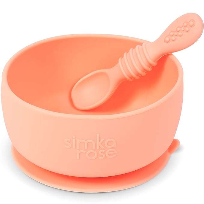 Simka Rose Baby Bowl and Spoon Set, Suction Bowls by simkarose