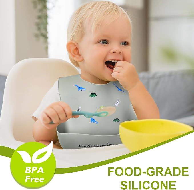 Accmor Silicone Baby Bibs, Waterproof Soft Bibs - Image 2