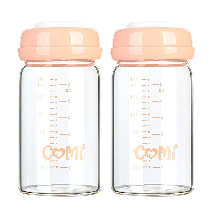 COMI Wide Neck Glass Breastmilk Collection n Storage Bottle, 6oz by COMI