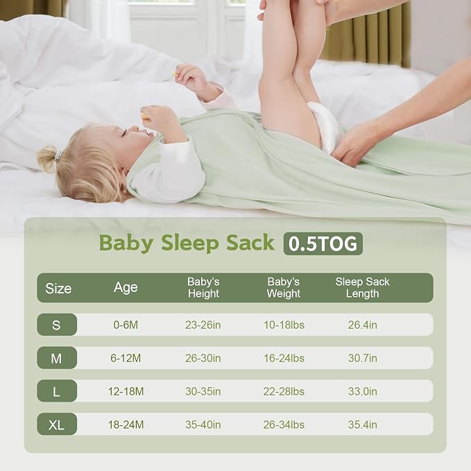 Baby Sleep Sack 6-12 Months, 100% Cotton TOG 0.5 Wearable Blanket - Image 5