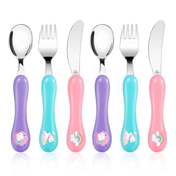 Lehoo Castle 6 Pieces Toddler Utensils, Kids Silverware by LehooCastle