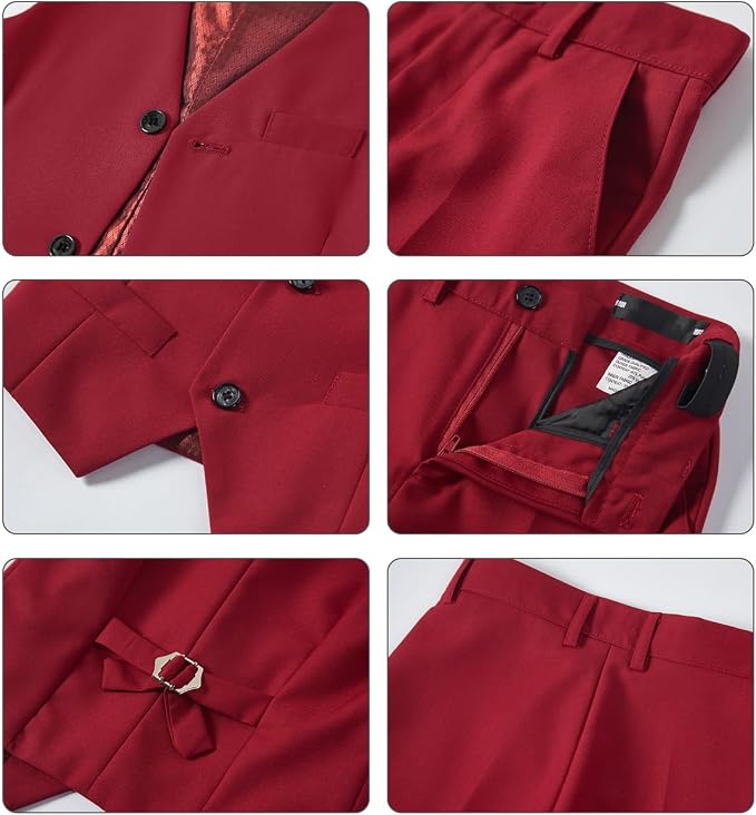 Boys Vest Set Formal Dress Suits Wedding Outfit Dresswear - Image 5
