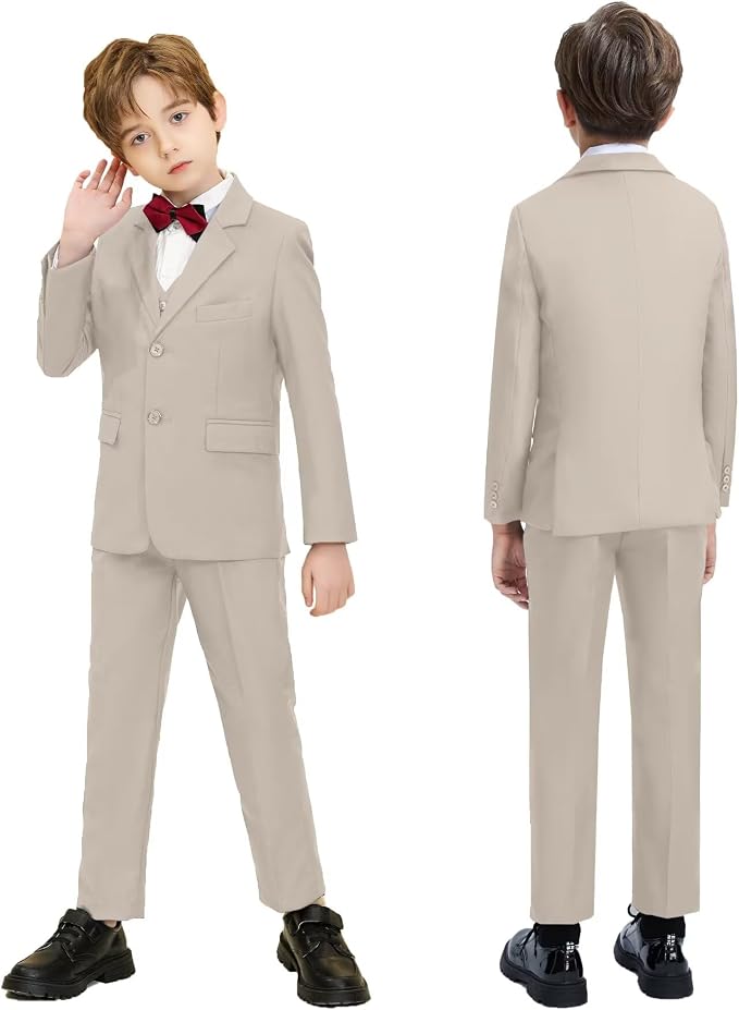 Boys Suit Set Slim Fit Kids Formal Suits Toddler Tuxedo Wedding Prom Classic - Image 5
