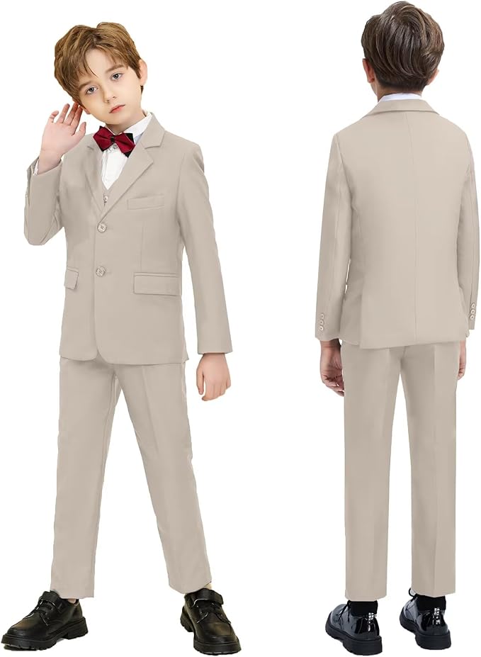 Boys Suit Set Slim Fit Kids Formal Suits Toddler Tuxedo Wedding Prom Classic - Image 5