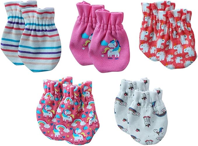 Newborn Baby Boy Girl Caps Mittens Socks Set Cotton Baby Essentials Accessories - Image 2
