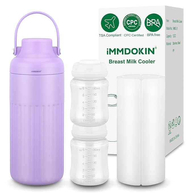 Compact Breast Milk Cooler Bottle, 12oz Portable Breastmilk Cooler by iMMDOKIN
