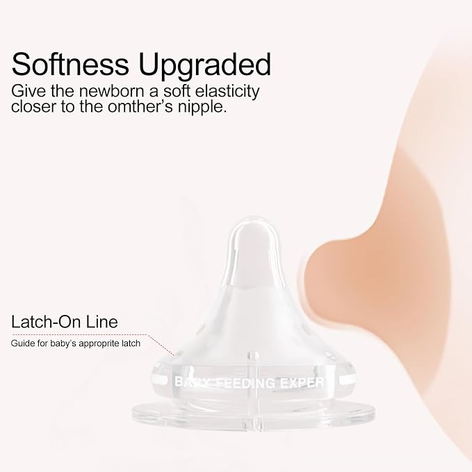 Natural Glass Baby Bottles Gentle & Extra Slow Flow, Newborn Breastfeeding - Image 5