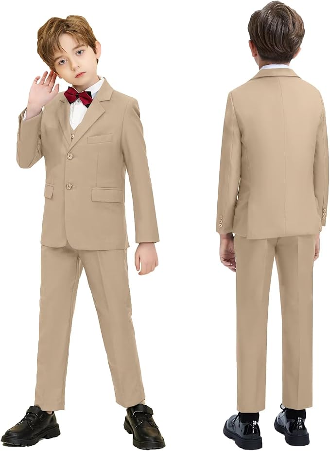 Boys Suit Set Slim Fit Kids Formal Suits Toddler Tuxedo Wedding Prom Classic - Image 5