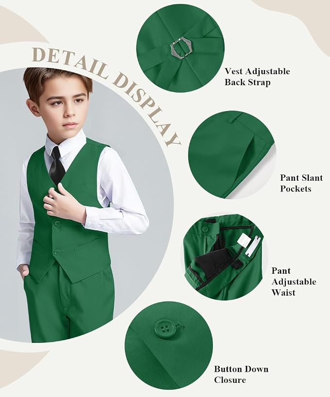 Visaccy Boys Suits Slim Fit Dress Clothes Ring Bearer Outfit - Image 2