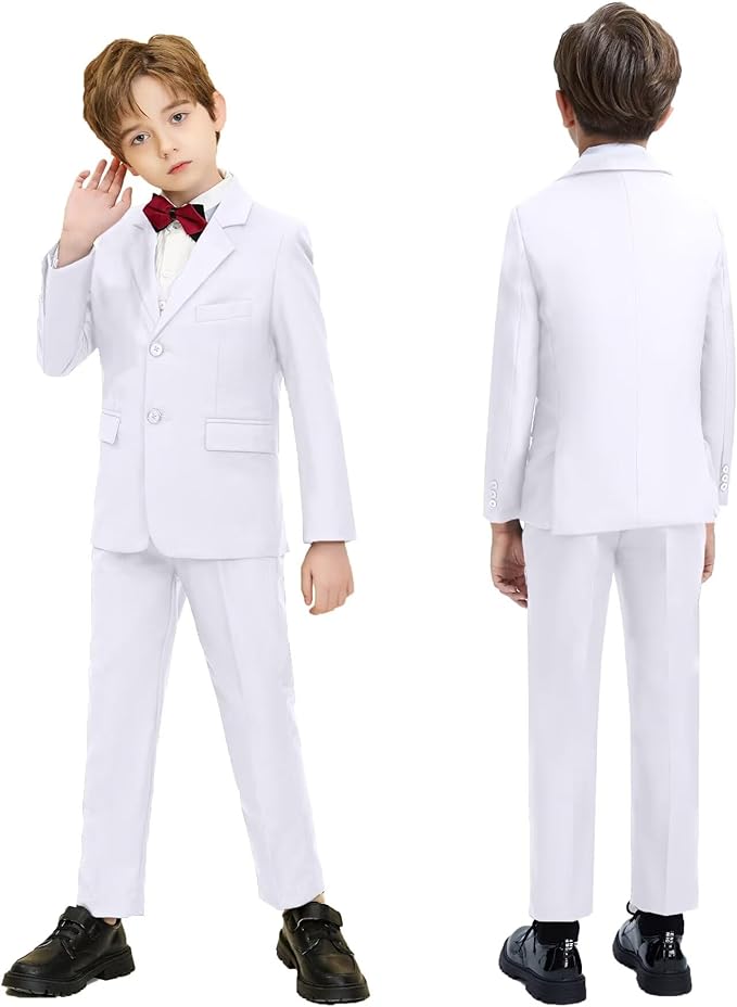 Boys Suit Set Slim Fit Kids Formal Suits Toddler Tuxedo Wedding Prom Classic - Image 5