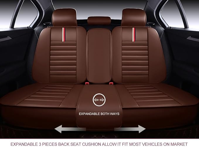 OASIS AUTO Car Seat Covers Premium Waterproof Faux Leather Cushion Universal - Image 7