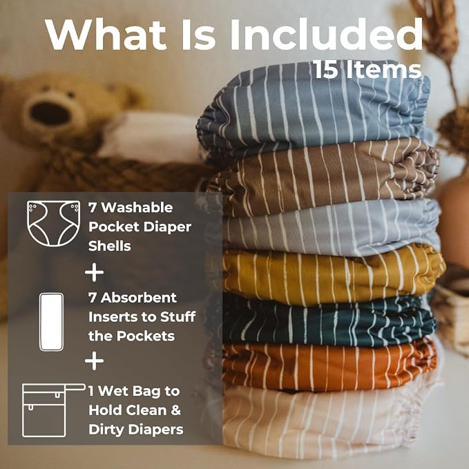 Nora's Nursery Cloth Diapers 7 Pack - Image 2