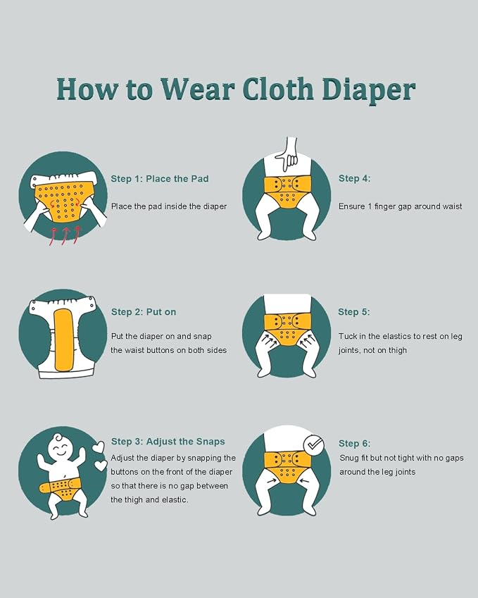 babygoal Reusable Charcoal Cloth Diapers - Image 8