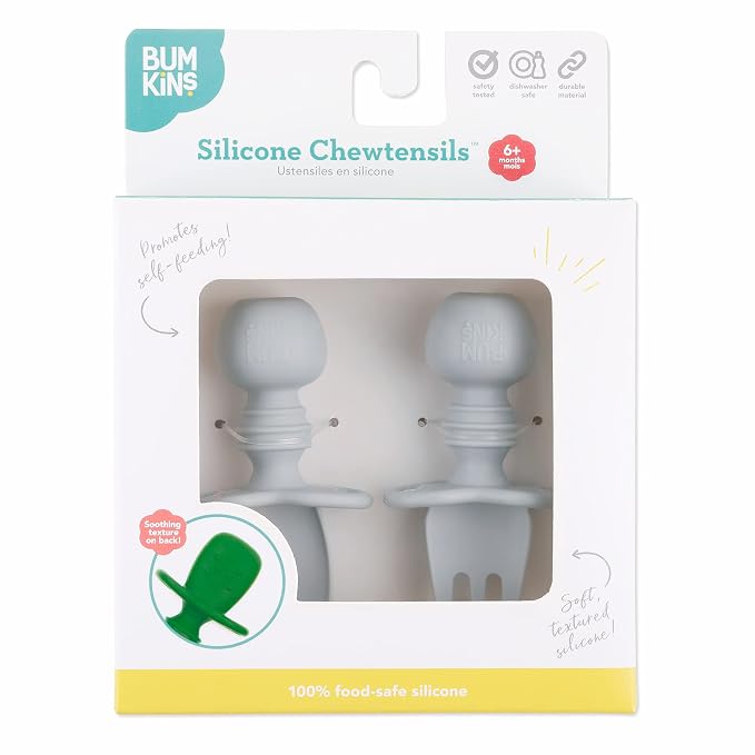 Bumkins Baby Utensils Set, Chewtensils Silicone Spoons - Image 7